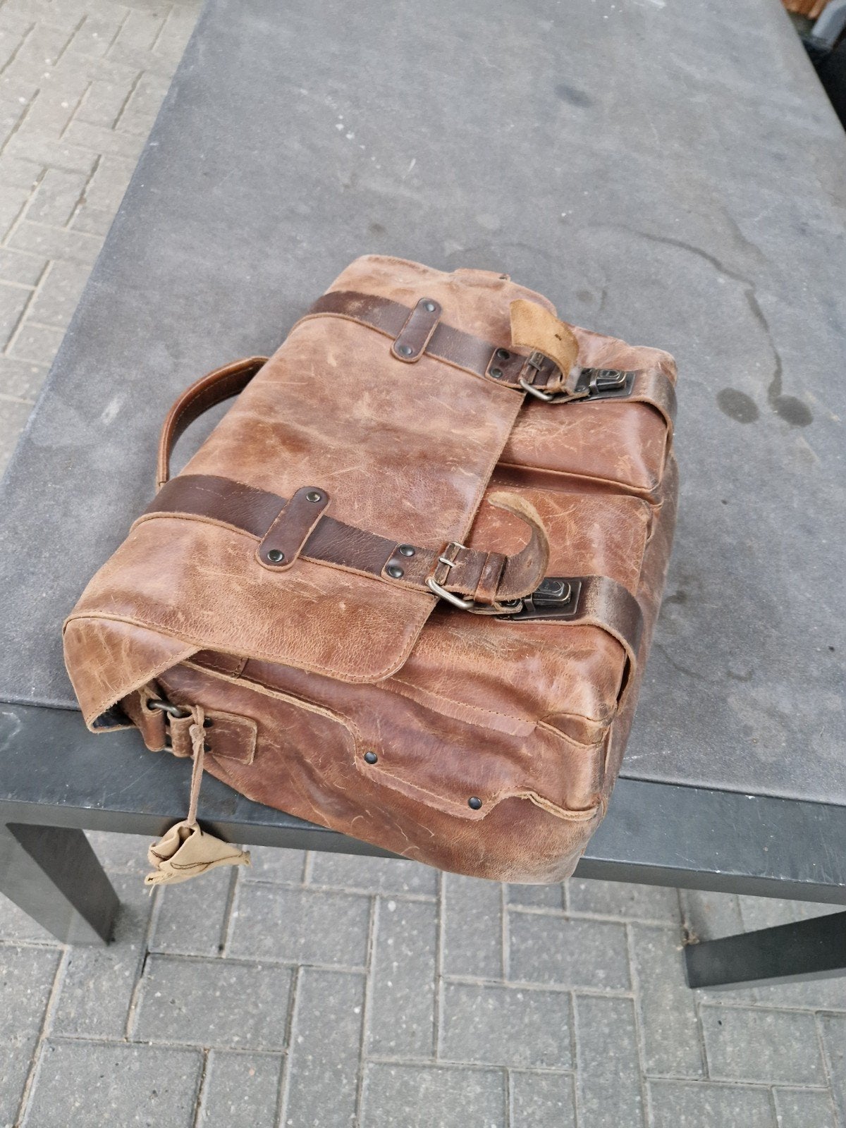 vintage tas van Aunts & Uncles, Overige merken, Gebruikt, Bruin, Ophalen of Verzenden