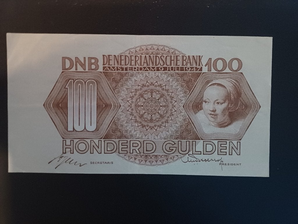 Bankbiljet 100 gulden 1947, Ophalen of Verzenden, 100 gulden, Los biljet