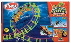 knex ACHTBAAN SCREMIN SERPENT+ BOEK  MOTOR EN DRIE KARRETJES, Ophalen, Gebruikt, K'nex