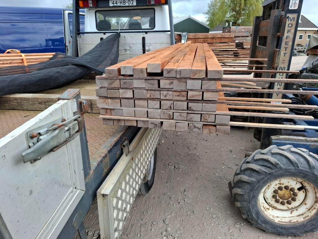 Hardhout palen balken 4x6x300 cm bezorgen mogelijk, Tuin en Terras, Ophalen, Nieuw, Hardhout, 250 cm of meer