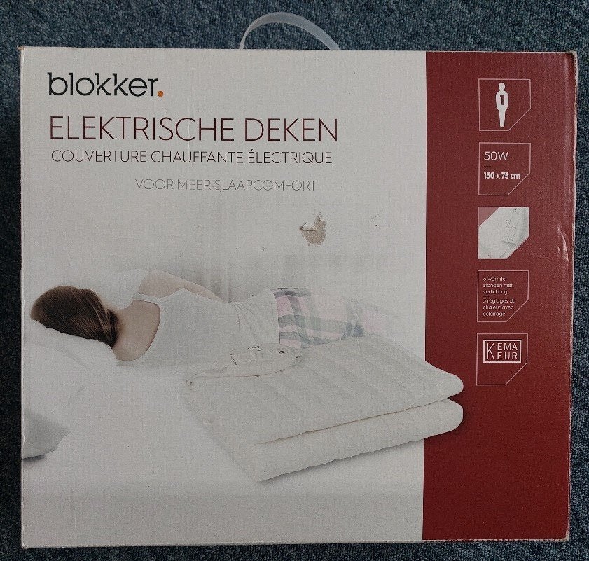 Electrische onderdeken, Blokker / Inventum (z.g.a.n.), Eenpersoons, Wit, Overige typen, Overige materialen