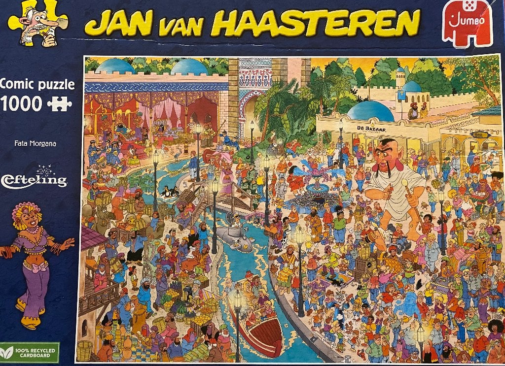 Puzzel Jan Van Haasteren ‘Fata Morgana Efteling’, Ophalen of Verzenden, 500 t/m 1500 stukjes, Gebruikt, Legpuzzel