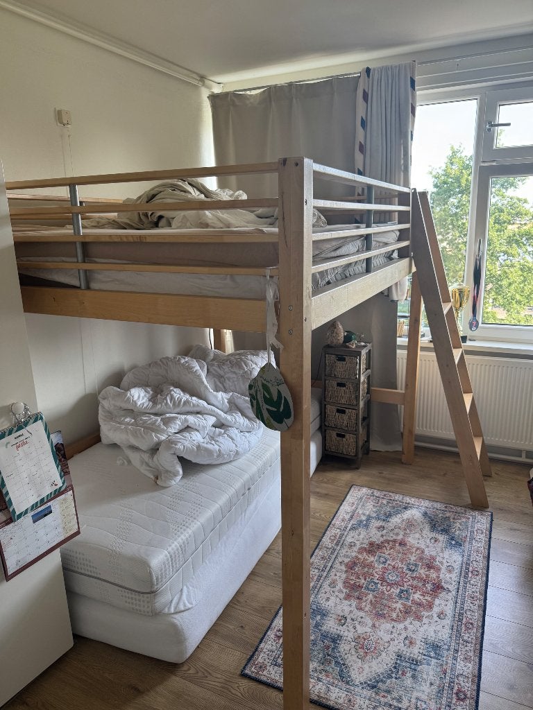 IKEA Fjeldall hoogslaper met matras, Huis en Inrichting, Ophalen, Gebruikt, Wit, Tweepersoons
