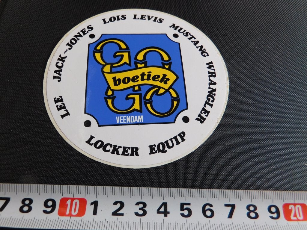 sticker Veendam GO boetiek LOIS LEVIS MUSTANG LEE WRANGLER, Ophalen of Verzenden, Zo goed als nieuw