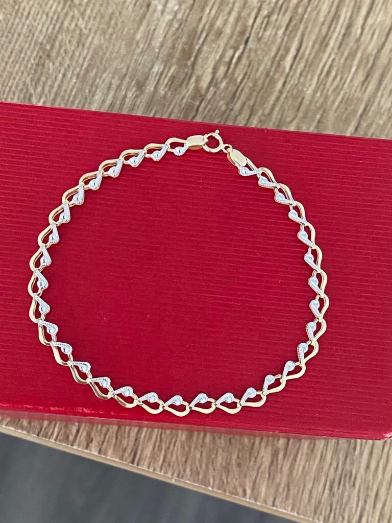 14 karaat(585) gouden armband, wit en geel goud, Ophalen of Verzenden, Nieuw, Goud, Goud