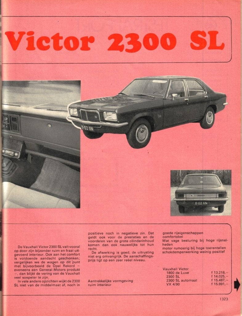 Autokampioen test Vauxhall Victor 2300 SL 1973, Ophalen of Verzenden, Gelezen, Overige merken
