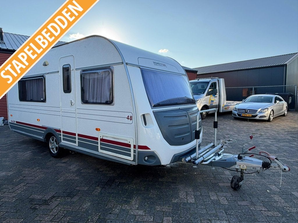 HomeStar Racer 48 KMU bj.2010,mover,airco,voortent, Caravans en Kamperen, Overige merken, Rondzit, Tot en met 6, Dwarsbed
