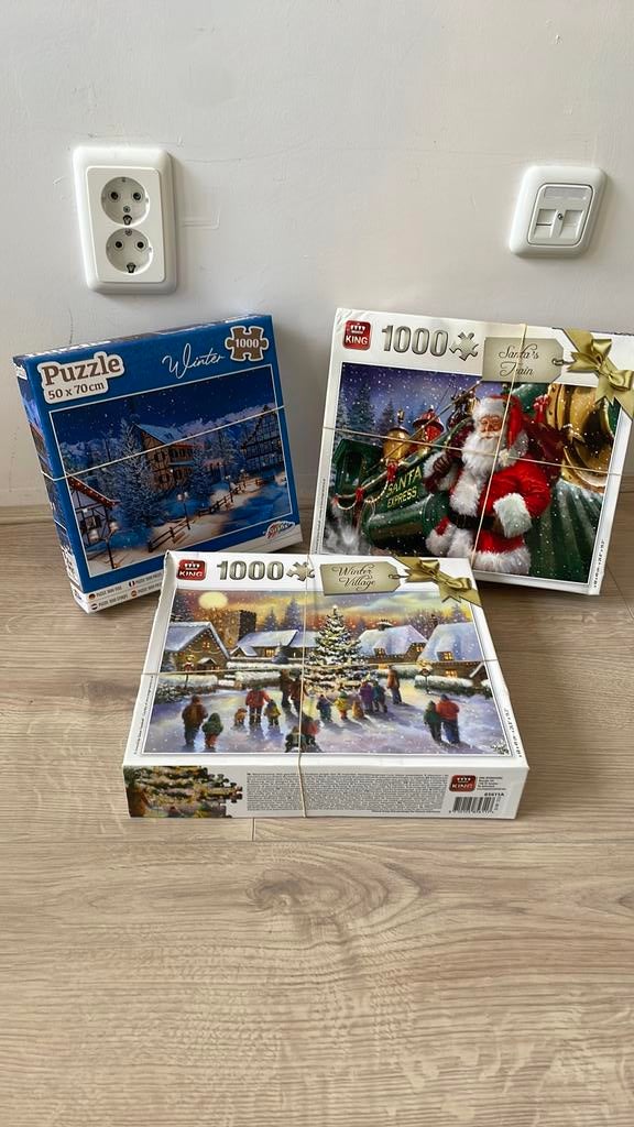 3 puzzels 1000 stukjes, Hobby en Vrije tijd, Denksport en Puzzels, Zo goed als nieuw, 500 t/m 1500 stukjes, Ophalen of Verzenden