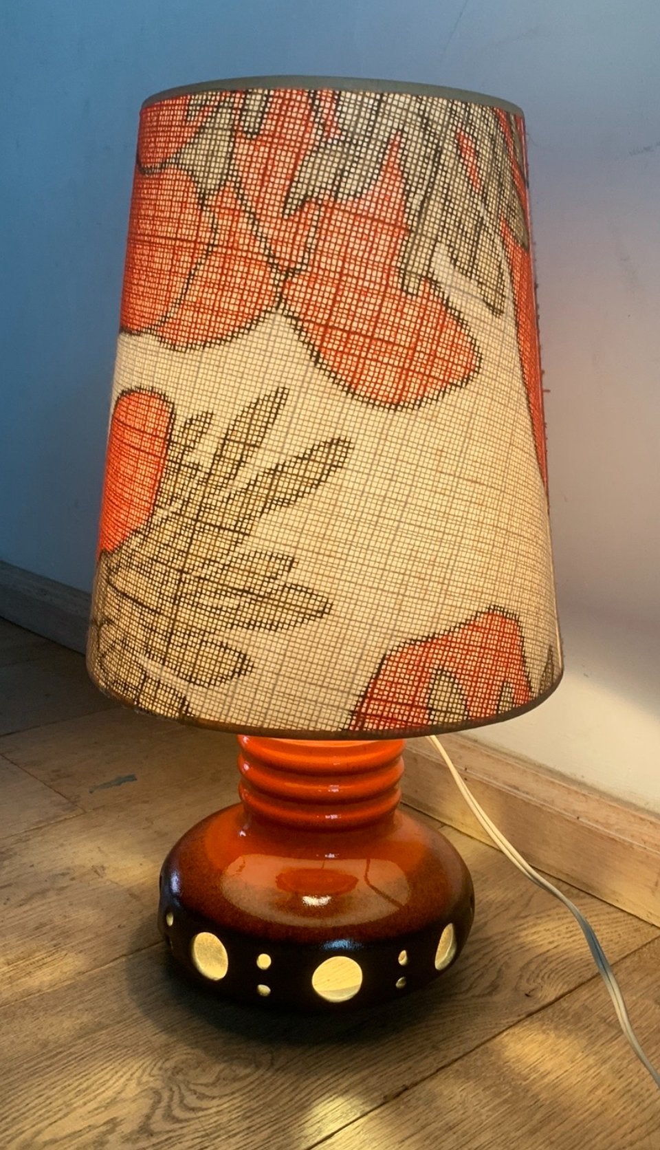 Retro vintage lamp west germany fat lava, Verzenden, Zo goed als nieuw, Vintage