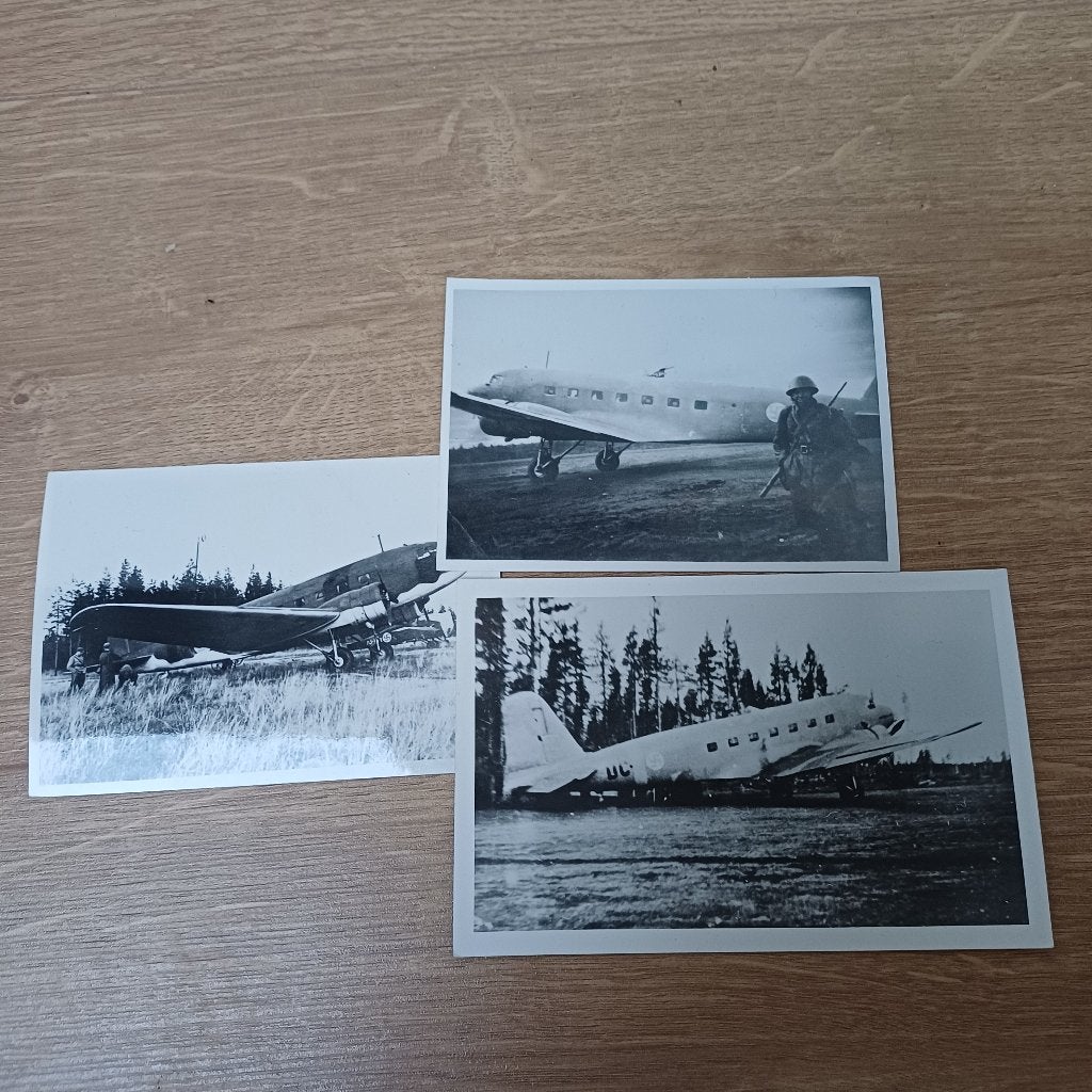 Drie foto's Douglas DC-2 Finse luchtmacht, Ophalen of Verzenden, Zo goed als nieuw, Kaart, Foto of Prent