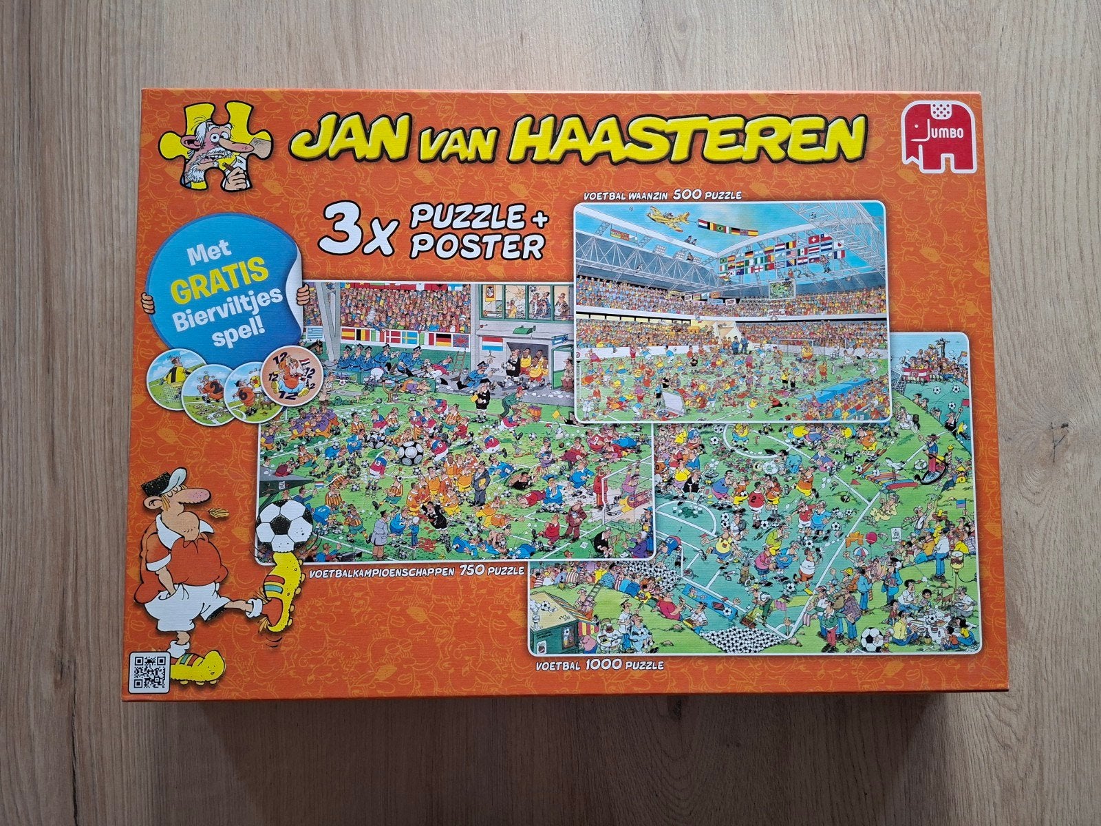 Jan van Haasteren - 3 x puzzel posters Voetbal, Ophalen of Verzenden, 500 t/m 1500 stukjes, Zo goed als nieuw, Legpuzzel