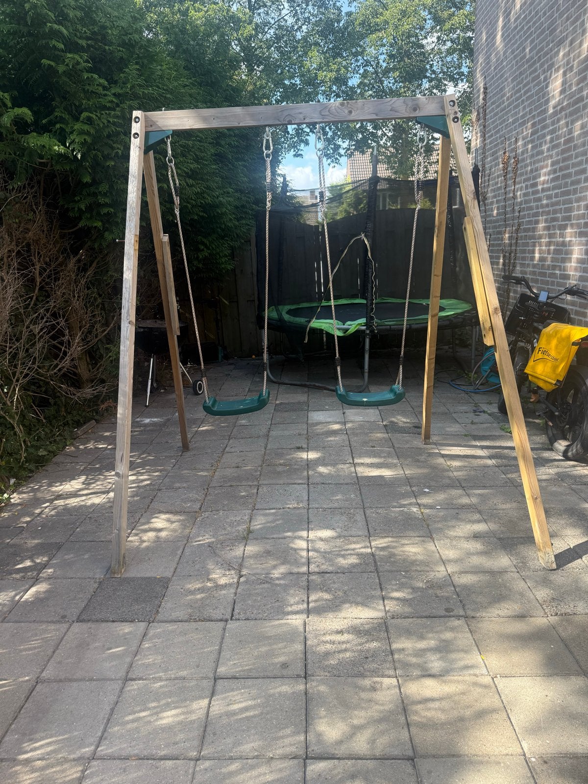 Houten schommel met twee zitjes, Ophalen, Gebruikt, Schommel