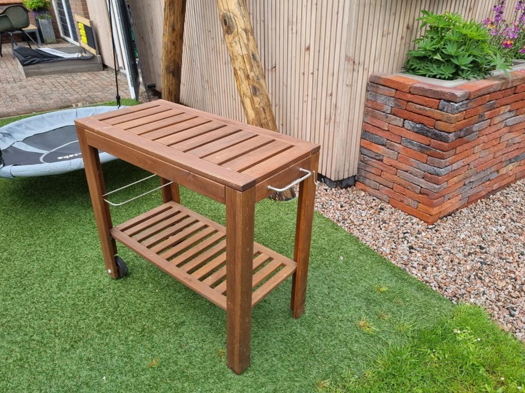 IKEA ÄPPLARÖ Serveerwagen Buiten - Acaciahout, Tuin en Terras, Ophalen, Rechthoekig, Hout