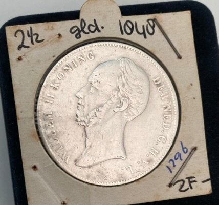 Zilveren 2½ Gulden 1848 - Willem II - Rijksdaalder, Postzegels en Munten, Munten | Nederland, Zilver, Ophalen of Verzenden, Losse munt