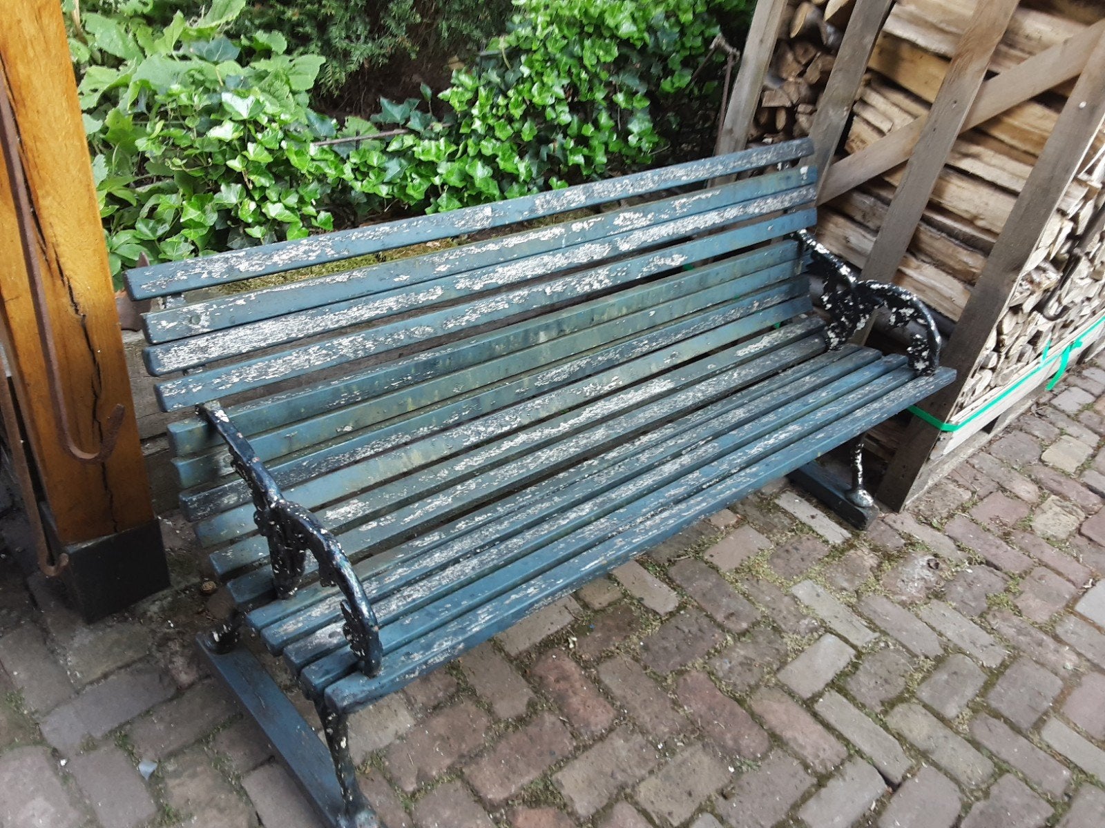 Gietijzeren tuinbank, Tuin en Terras, Ophalen, Gebruikt, Metaal, Overige typen