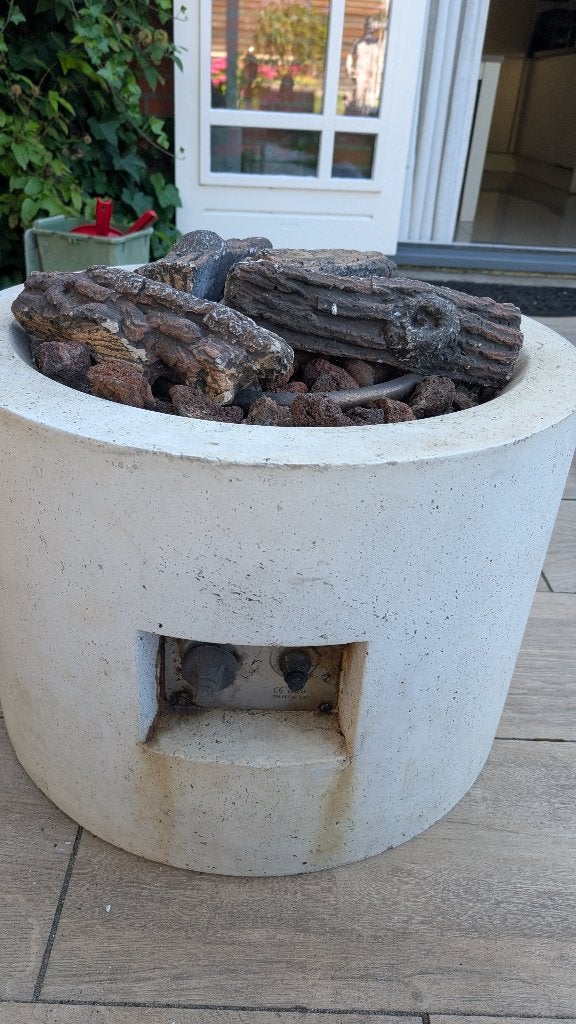 Cocoon Table ronde vuurtafel / buiten gashaard wit, compleet, Ophalen, Gebruikt