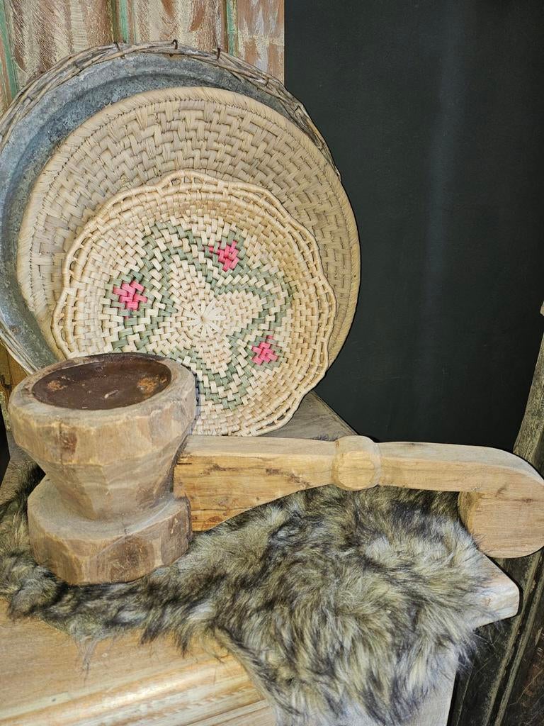 Vintage houten kandelaar, Ophalen of Verzenden