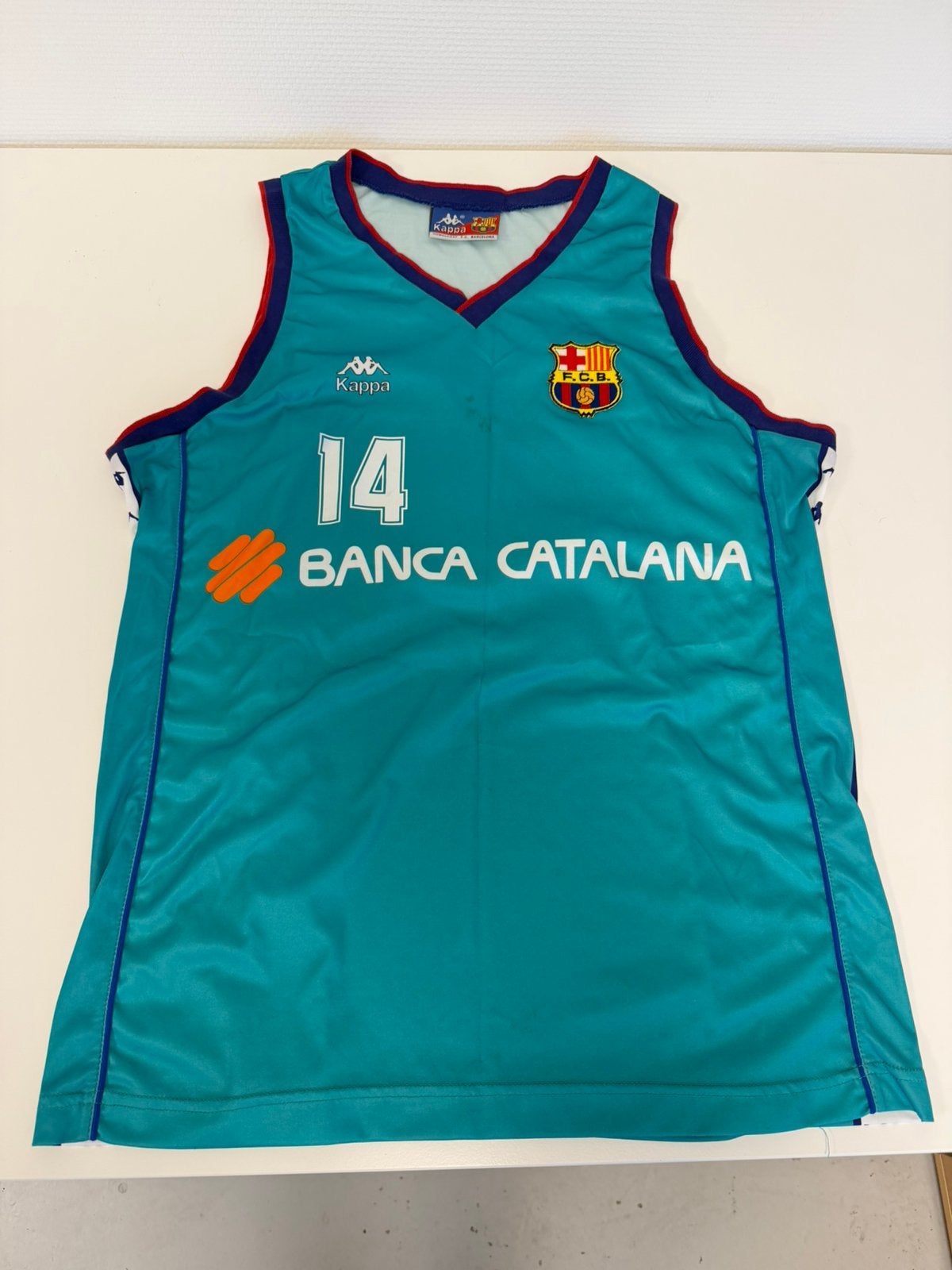 Vintage FC Barcelona Kappa Basketbalshirt 1994-95 Nr 14, P, P, Ophalen of Verzenden, Zo goed als nieuw