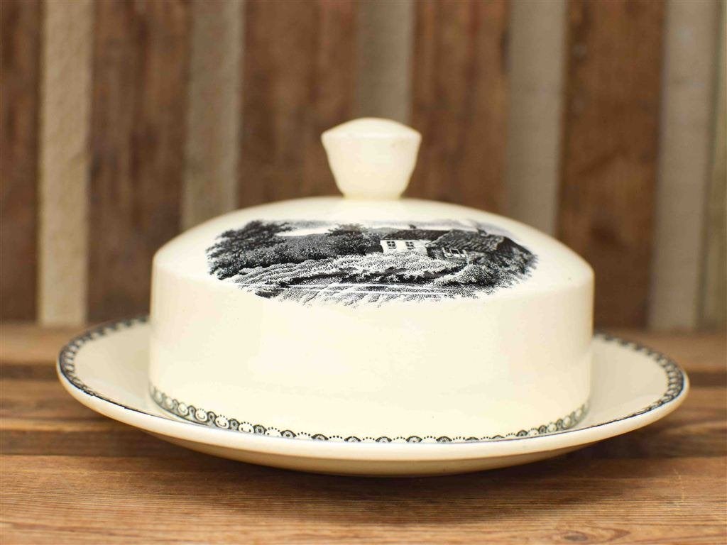 Societe CeramiQue porseleinen ronde botervloot 44750, Huis en Inrichting, Keuken | Servies, Gebruikt, Ophalen of Verzenden, Bord(en)