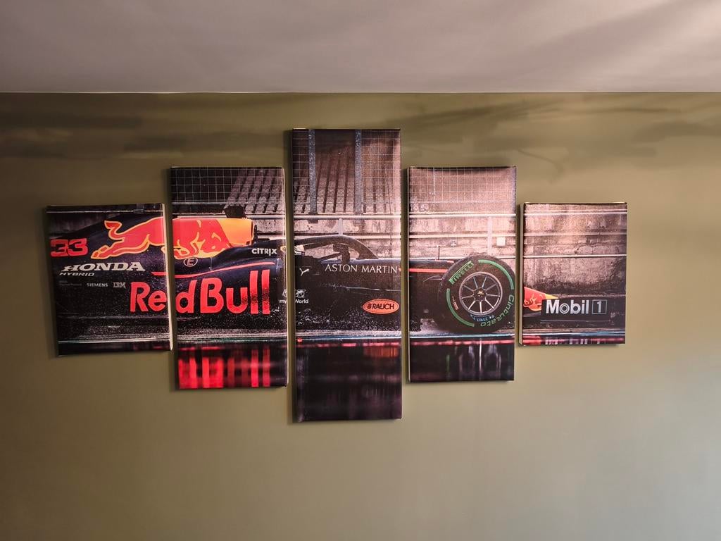 Max Verstappen F1 Red Bull Racing Schilderij 5-luik, Ophalen of Verzenden