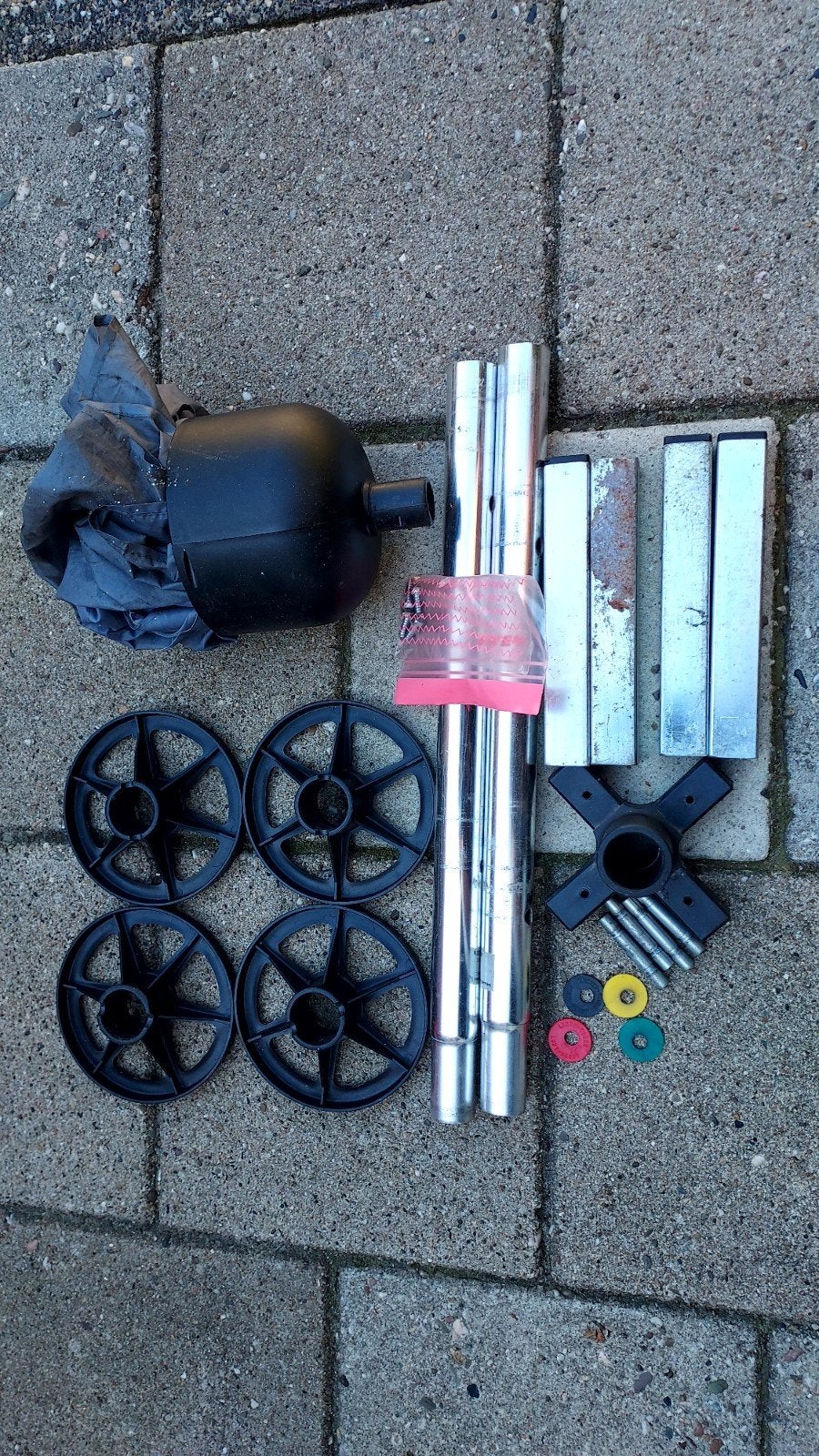Velgenboom compleet met wielen en gewicht, Ophalen, Gebruikt