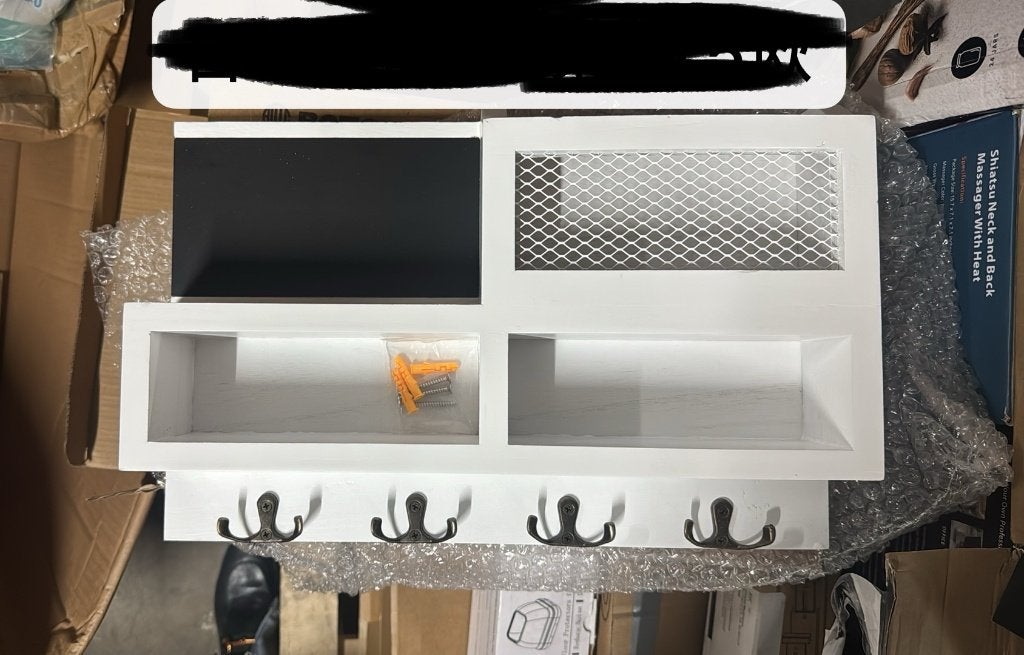 Witte Wandorganizer met Krijtbord en Haken, Wandkapstok, Nieuw, Ophalen of Verzenden, Minder dan 100 cm