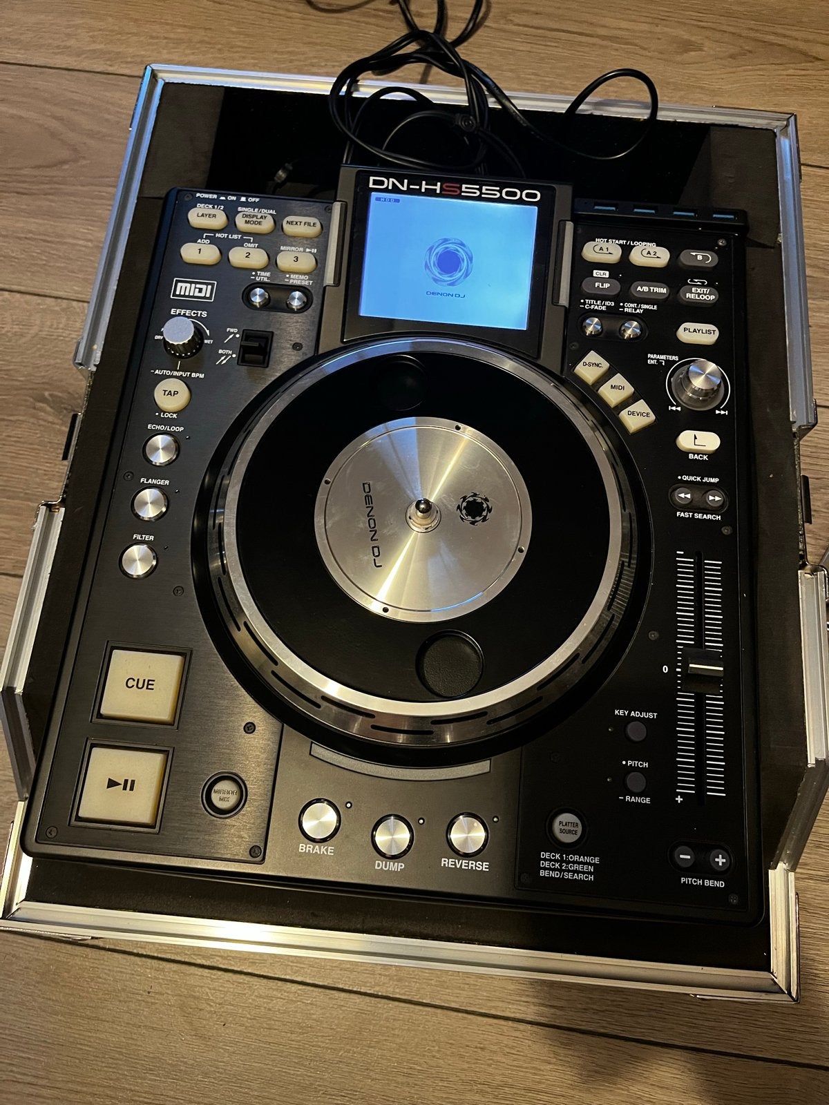 Denon DN-HS5500 DJ Media Speler met Flightcase, Ophalen of Verzenden, Zo goed als nieuw, Dj-set, Denon