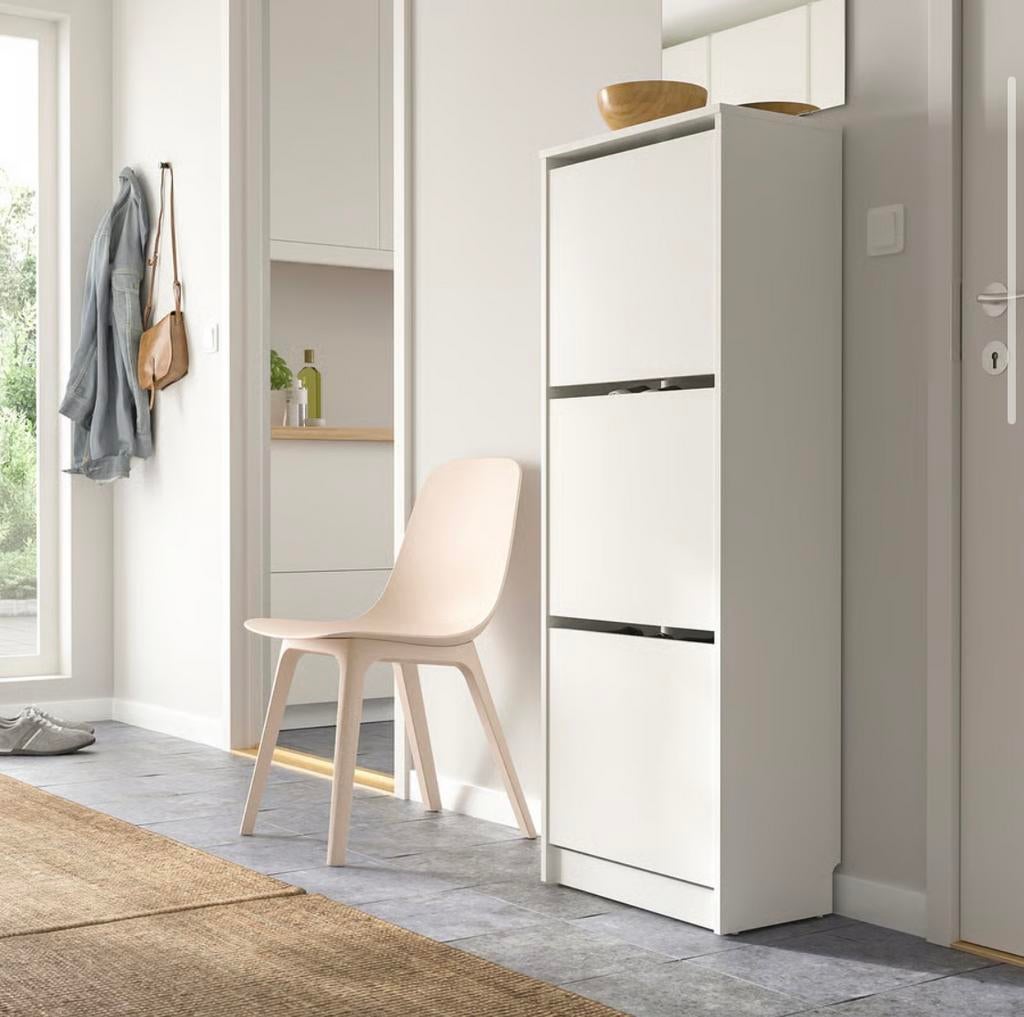 BISSA Schoenenkast 3 vakken, wit, 49x28x135 cm, Huis en Inrichting, Kasten | Schoenenkasten, Ophalen, Zo goed als nieuw