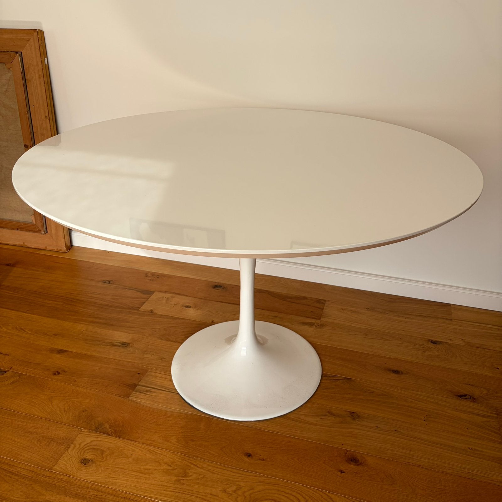 Ronde tulpvoettafel wit hoogglans 120 cm - Saarinen stijl, Ophalen, Rond, Vijf personen of meer, Kunststof