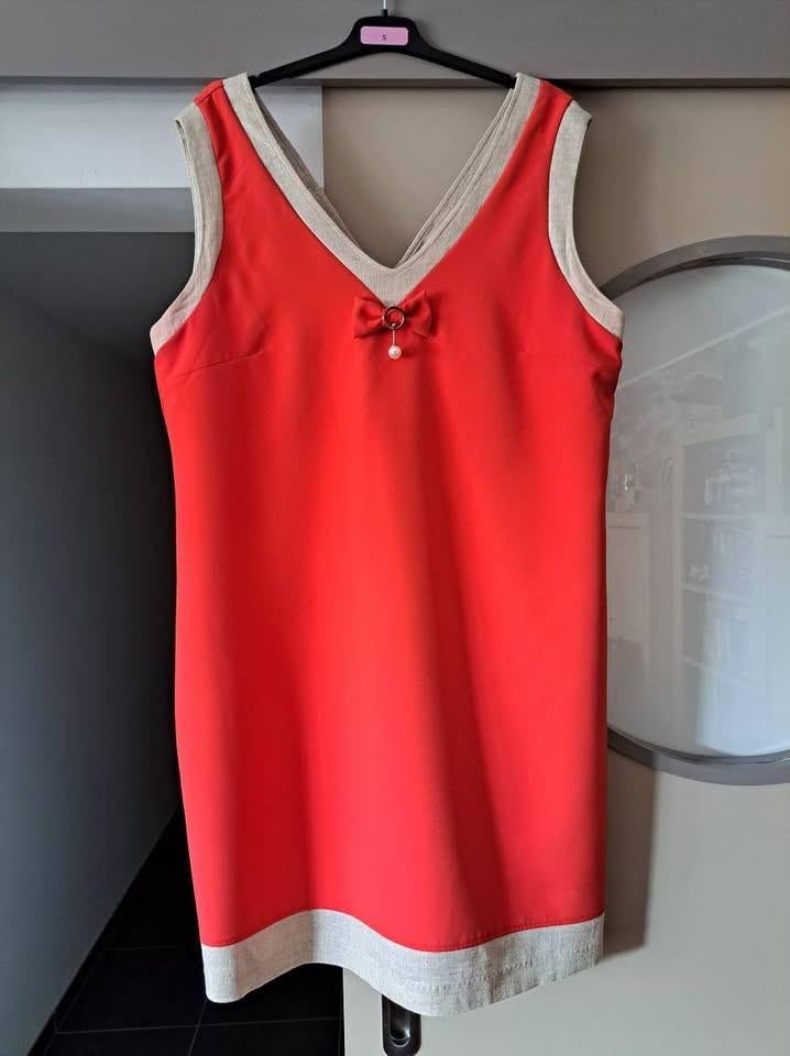 Batida jurk koraalrood, gevoerd, mt 6 (46), Kleding | Dames, Maat 46/48 (XL) of groter, Ophalen of Verzenden, Zo goed als nieuw