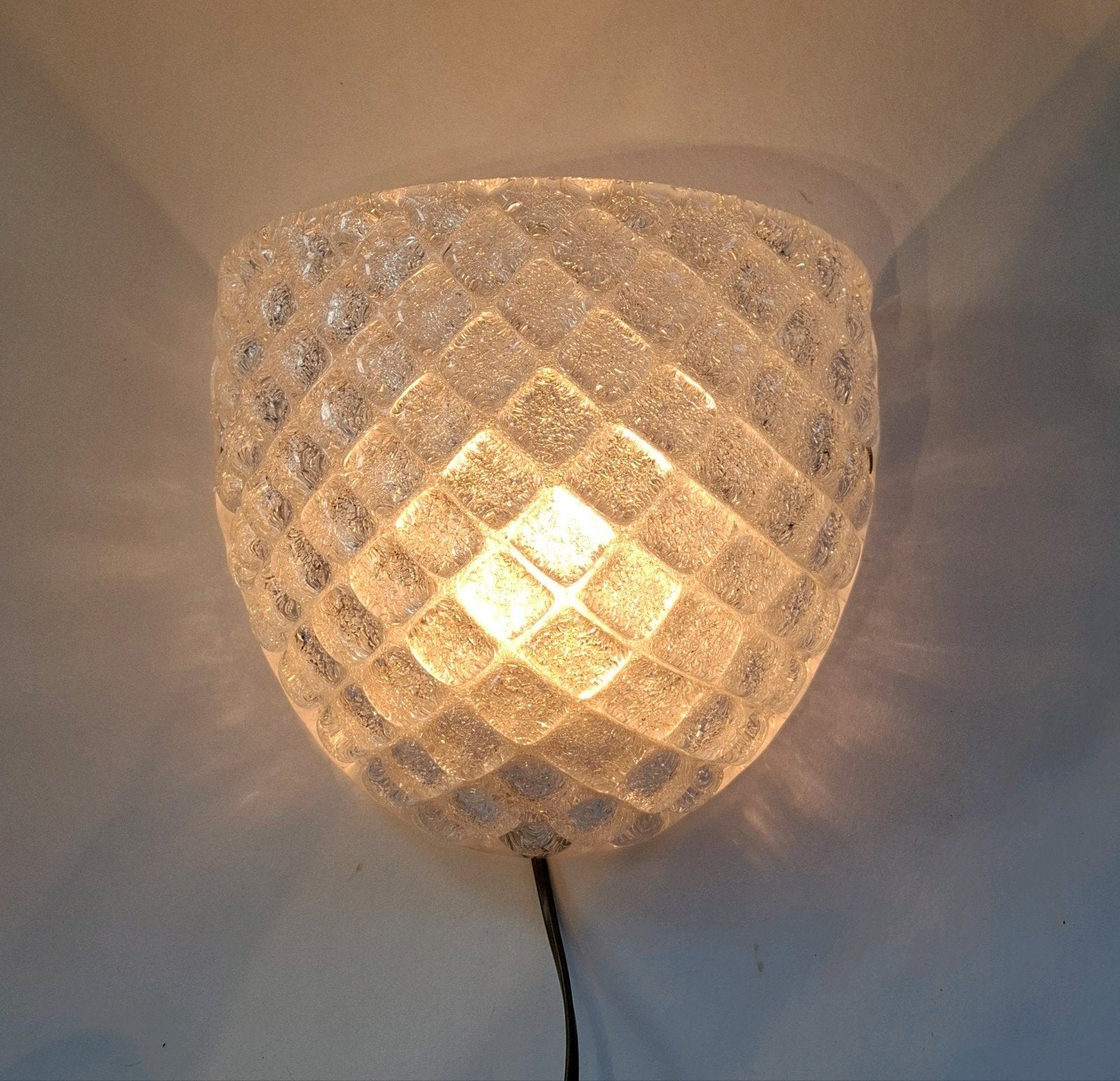 Vintage Murano ‘Vetro Granita’ Wandlamp, Ophalen of Verzenden, Glas