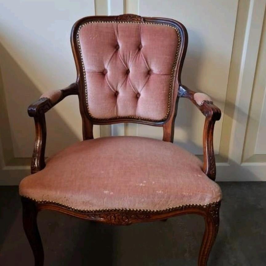 Oudroze roze stoel vintage, Ophalen