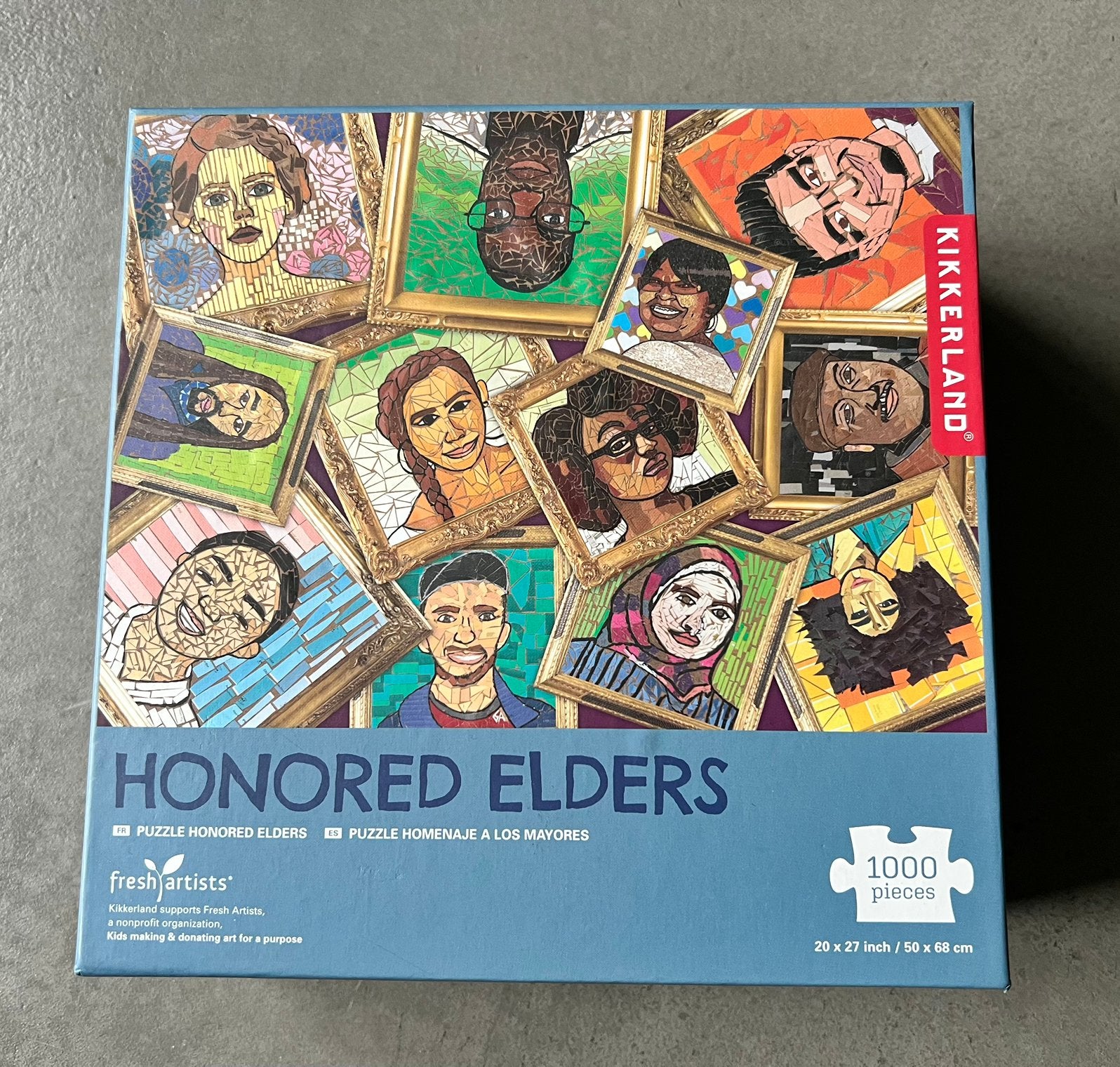 Puzzle Honored Elders 1000 stukjes van Kikkerland, Ophalen of Verzenden, 500 t/m 1500 stukjes, Zo goed als nieuw, Legpuzzel