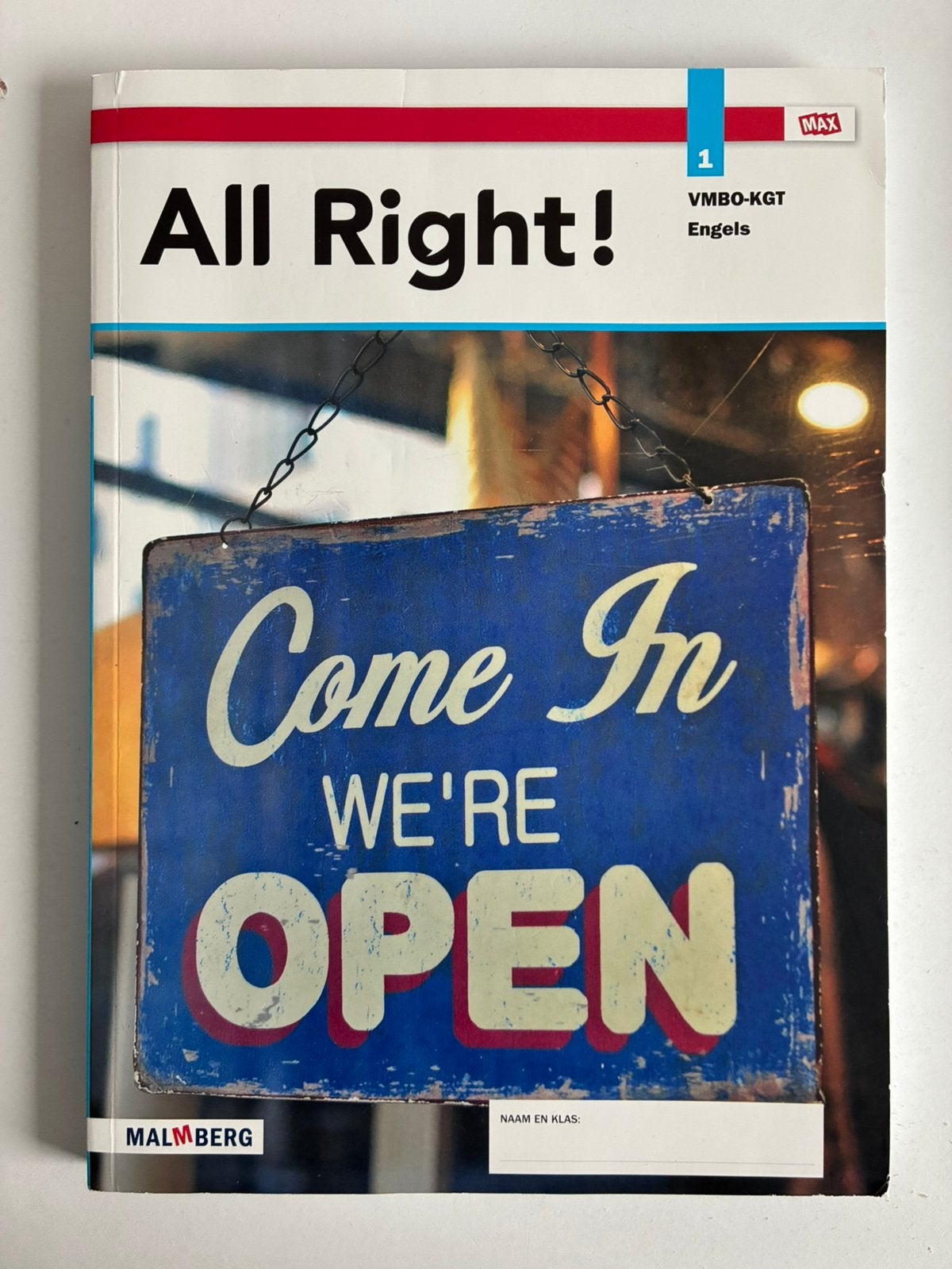All right! Engels boek 1VMBO-KGT, Verzenden, Zo goed als nieuw, Vos, Nederlands