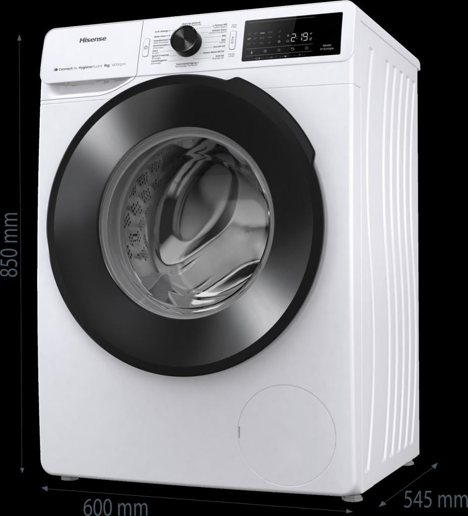 Zo goed als nieuwe Hisense wasmachine, Ophalen of Verzenden, Zo goed als nieuw, 1200 tot 1600 toeren, 85 tot 90 cm