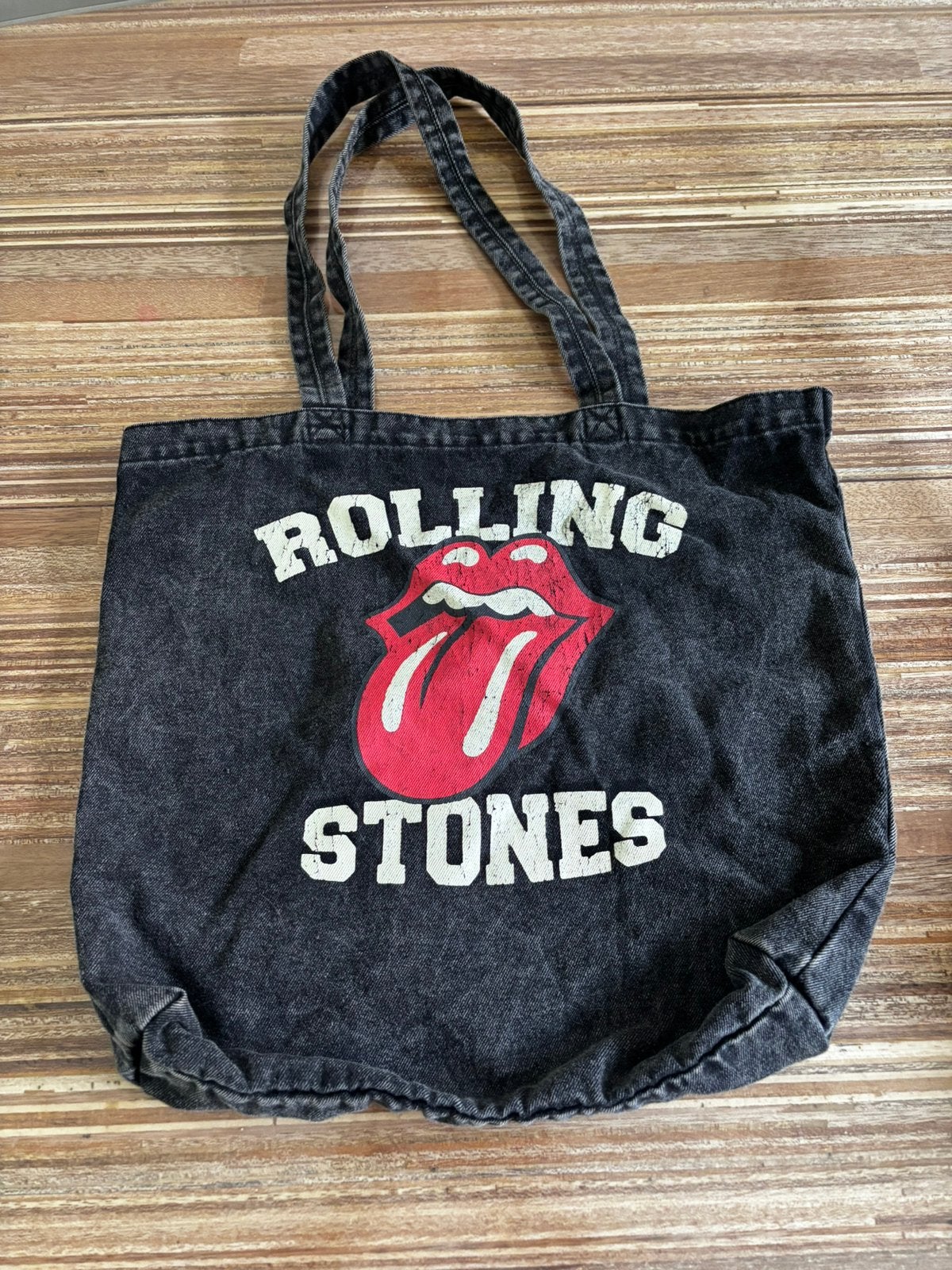 Zara x The Rolling Stones denim tote bag/shopper, Ophalen of Verzenden, Nieuw, Zwart, Shopper