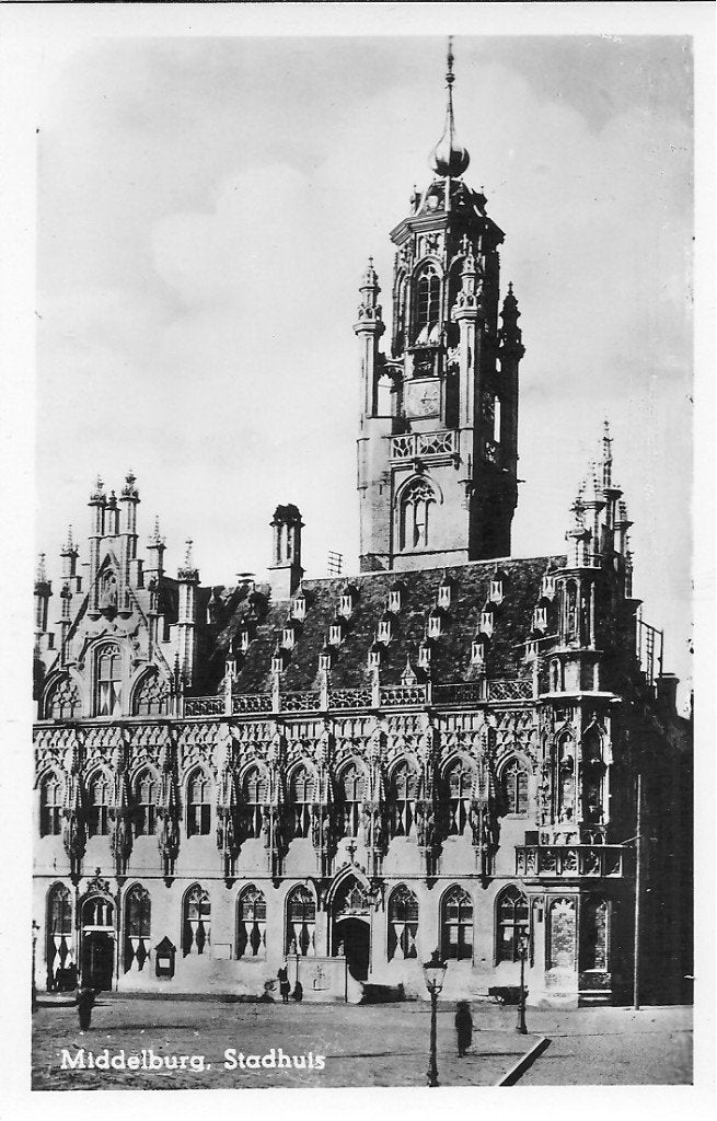 Oude Ansichtkaart Middelburg Stadhuis, Ophalen of Verzenden, Voor 1920, Ongelopen, Zeeland