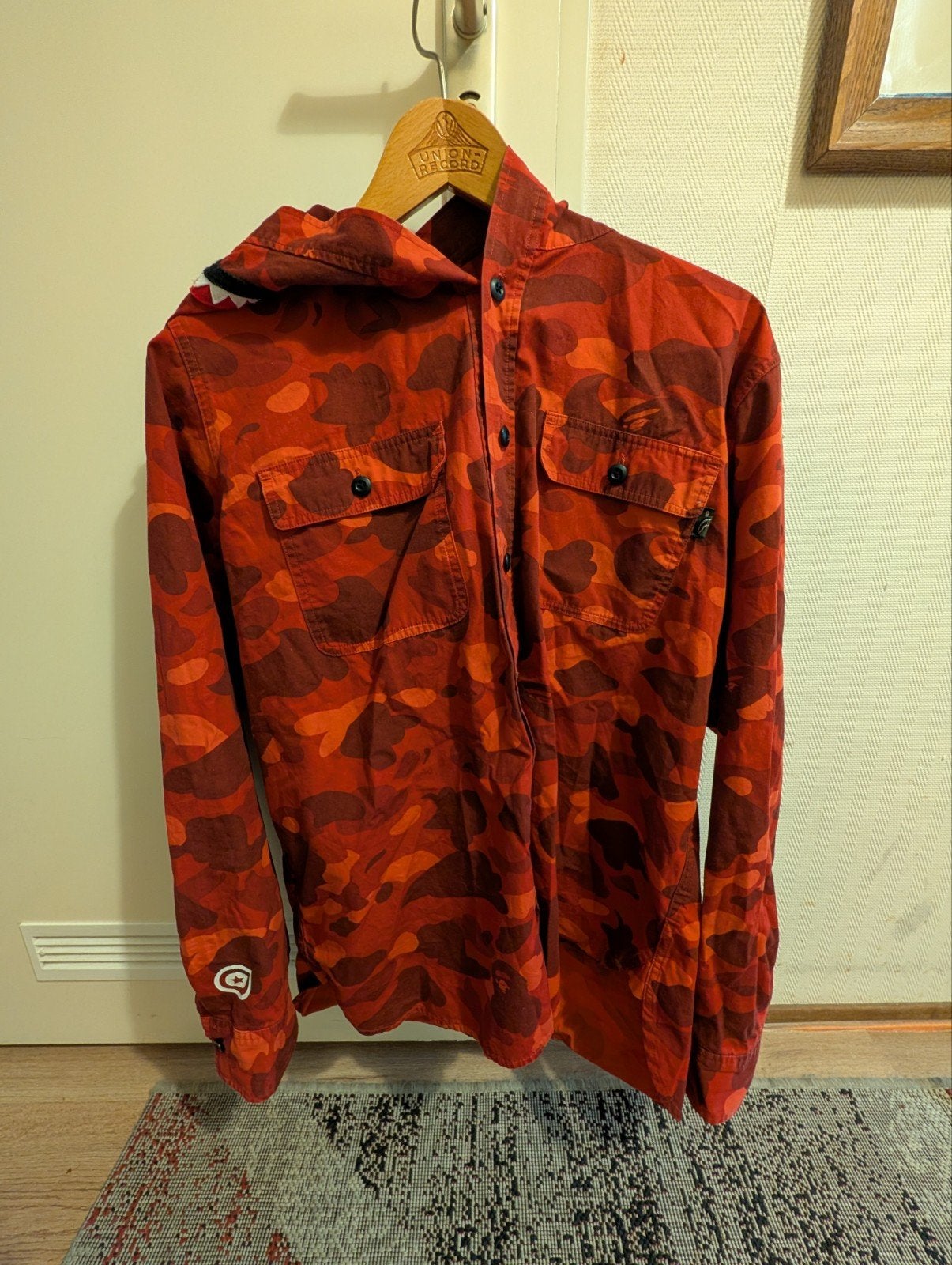 Zeldzaam A Bathing Ape Heren Hoodie Shirt XL Rood Authentiek, Maat 56/58 (XL), Ophalen of Verzenden, Gedragen, A Bathing Ape