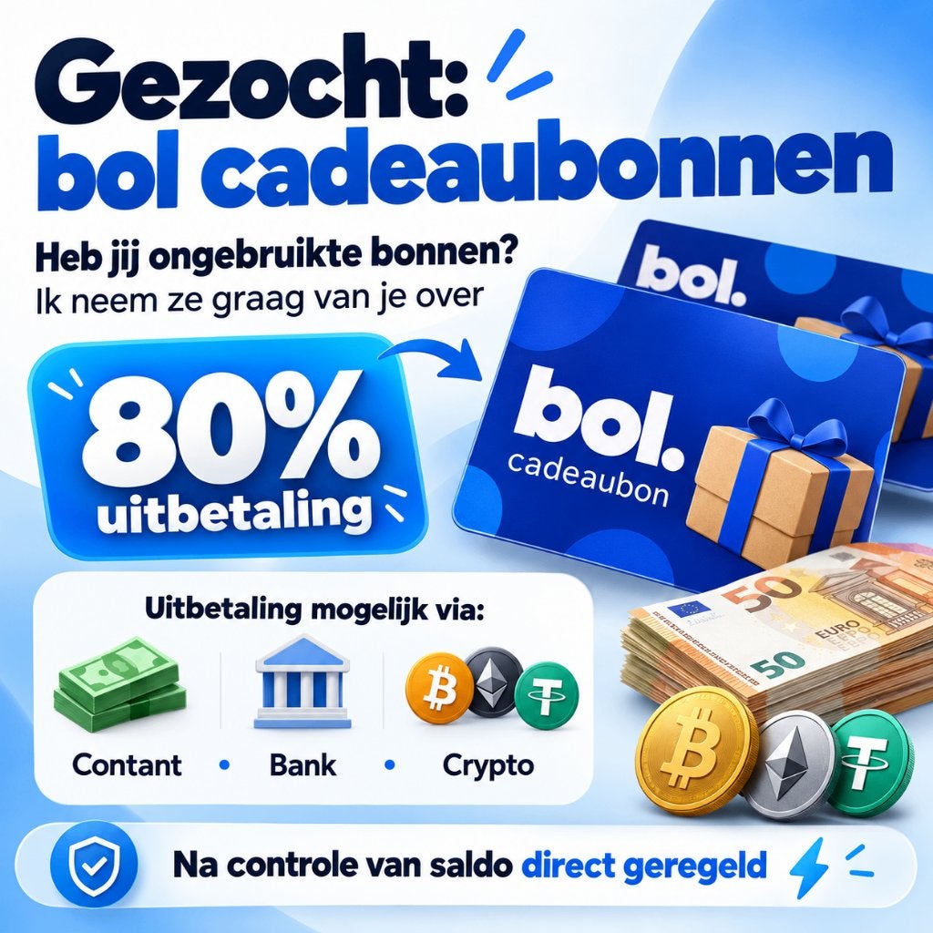 Gezocht: Bol cadeaubon cadeaubonnen voucher giftcard, Eén persoon, Cadeaubon, Warenhuis- of Winkelbon