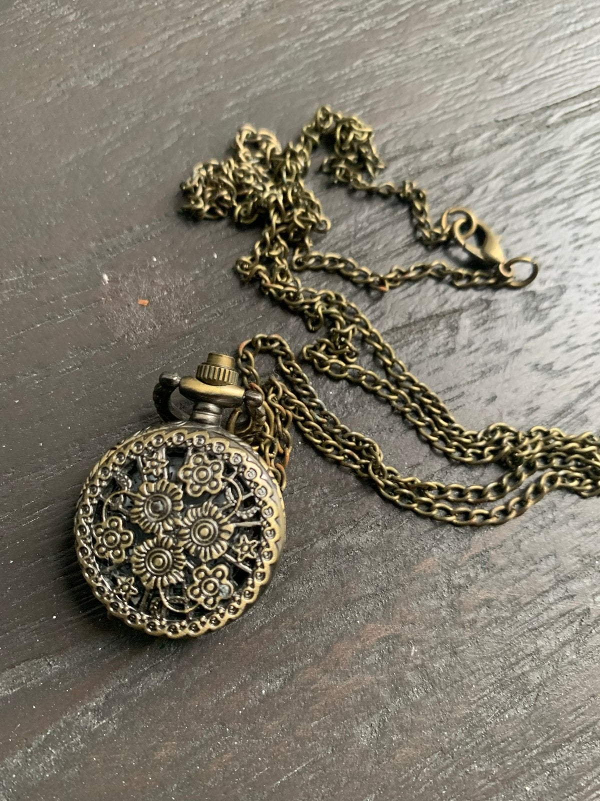 Vintage Zakhorloge met Ketting - Antiek Design, Overige merken, Overige materialen, Zakhorloge, Ophalen of Verzenden
