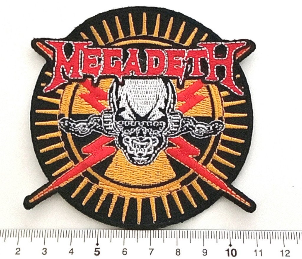 Megadeth mooie  shaped embleem patch 62 nieuw rock metal, Ophalen of Verzenden, Nieuw, Kleding