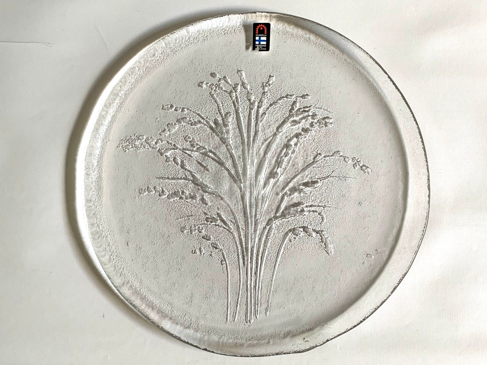 Humppila Finland glazen bord  30,5 cm, Nieuw, Ophalen of Verzenden, Glas, Bord(en)