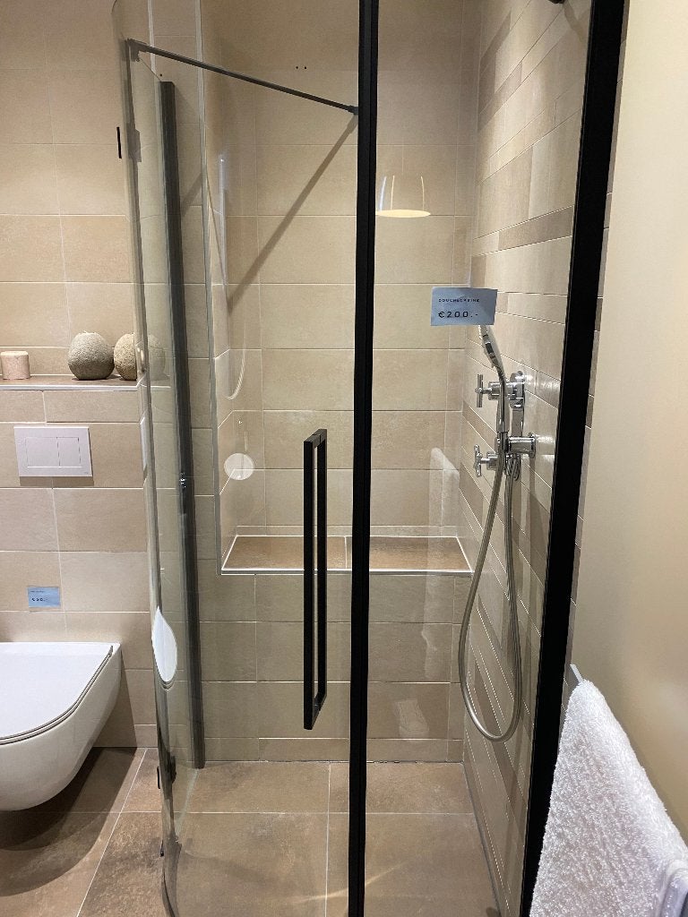Douchecabine (mat zwart profiel), Ophalen, Nieuw, Glas, Douche