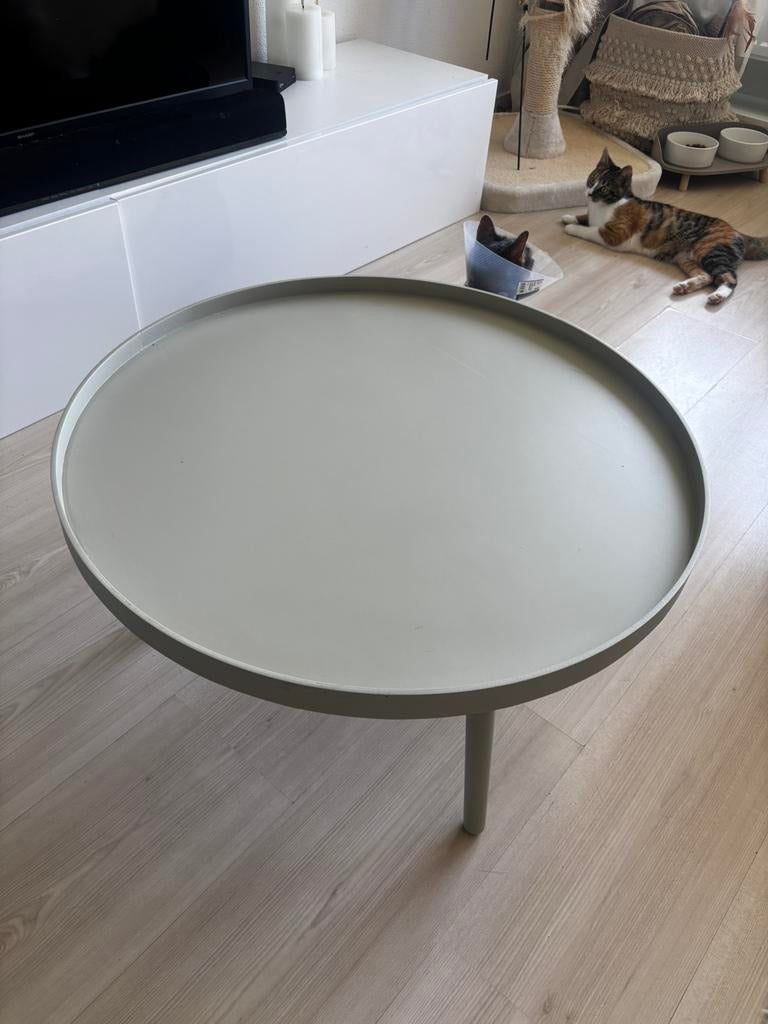 Woood salontafel sand zgan, Huis en Inrichting, Tafels | Salontafels, 50 tot 100 cm, Rond, Ophalen of Verzenden, Zo goed als nieuw