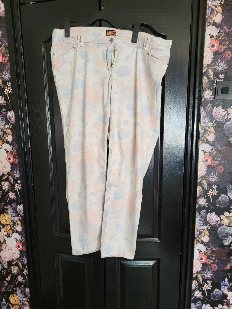 broek Aprico bloem motief maat 50, Meerkleurig, Maat 46/48 (XL) of groter, Ophalen of Verzenden, Lang
