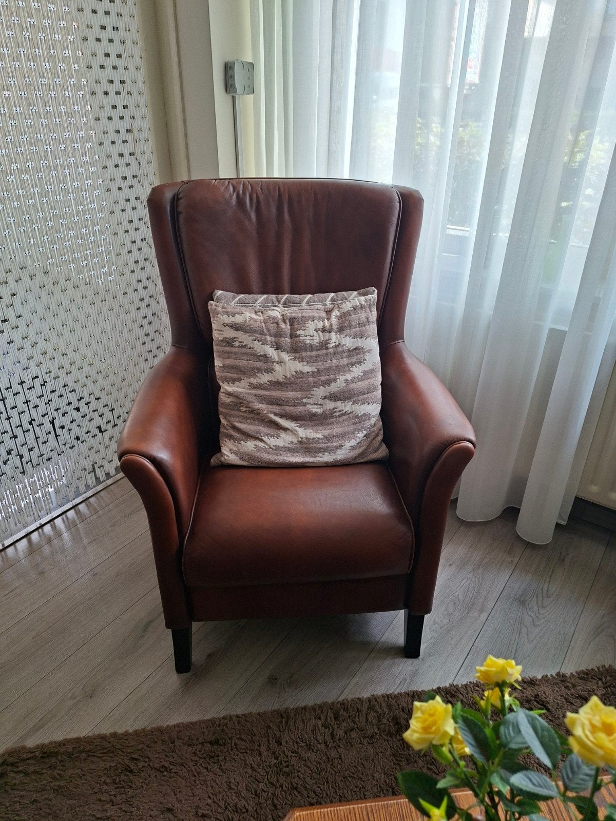 lederen fateuil, s, Huis en Inrichting, Fauteuils, Ophalen of Verzenden, 75 tot 100 cm, 50 tot 75 cm