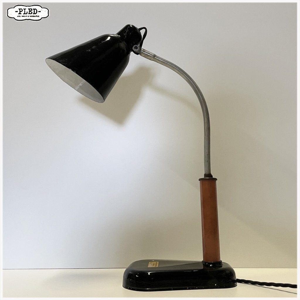 Zeldzame Duitse bureaulamp met glazen voet, Bauhaus, Antiek en Kunst, Ophalen of Verzenden