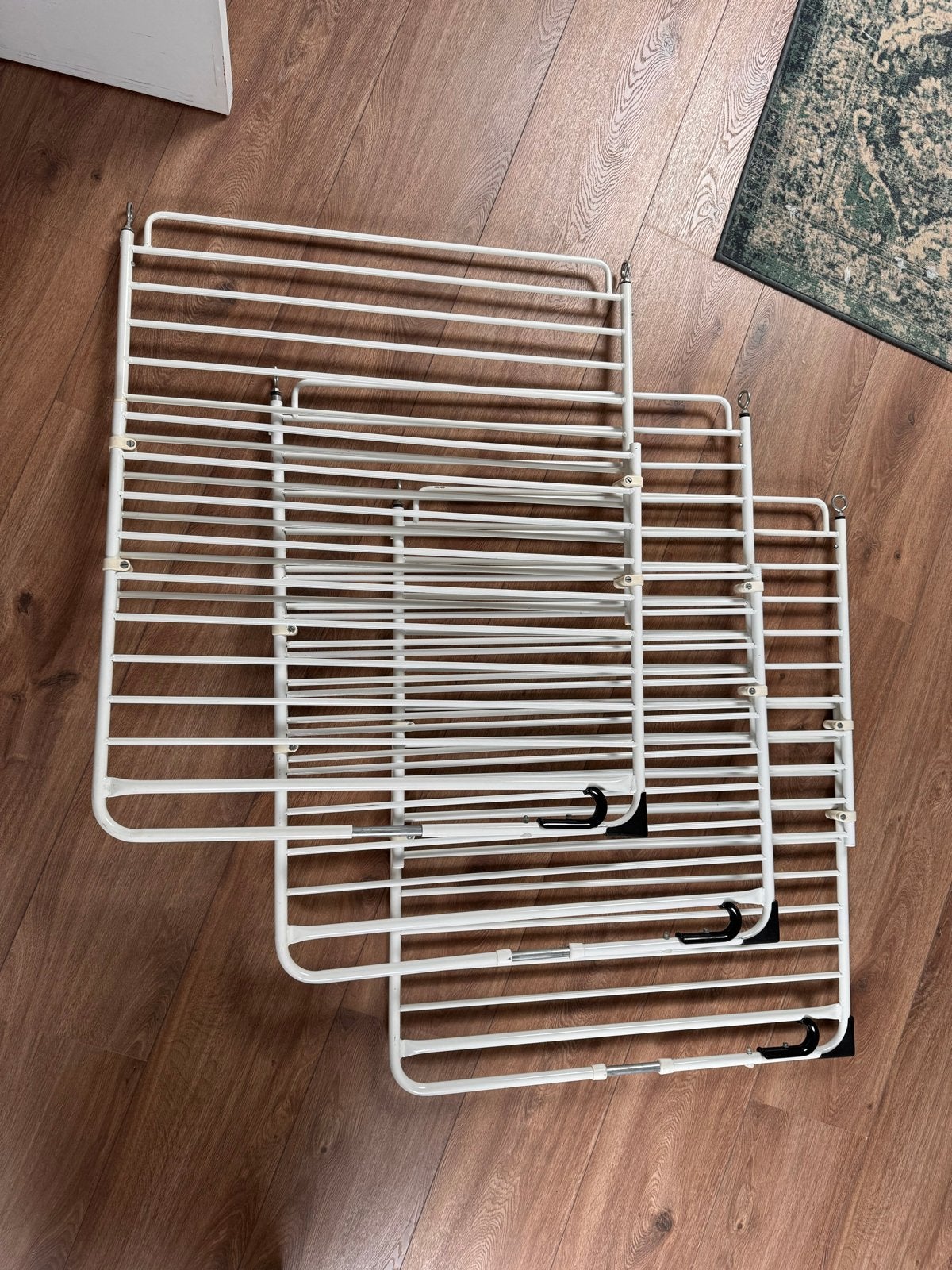 Drie traphekjes, wit metaal, uitschuifbaar, Ophalen, Gebruikt, Metaal of IJzer, 115 cm of meer