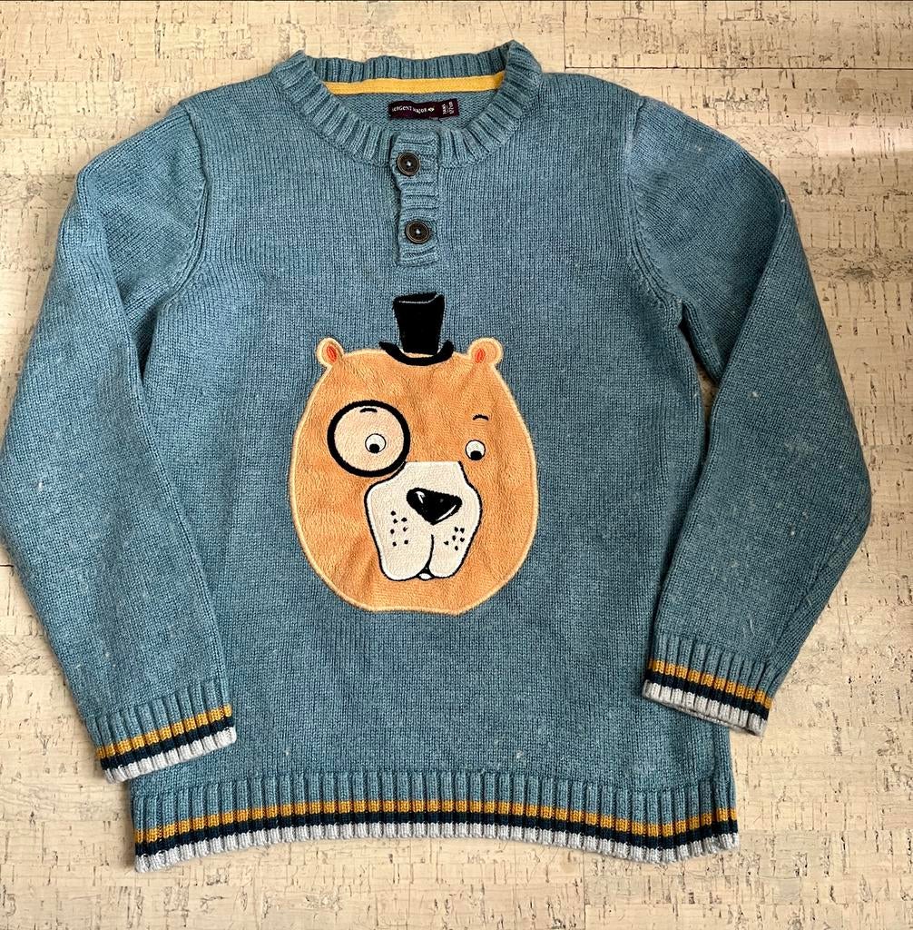 Sergent Major blauwe warme trui - maat 122, Kinderen en Baby's, Ophalen of Verzenden, Zo goed als nieuw, Jongen, Trui of Vest
