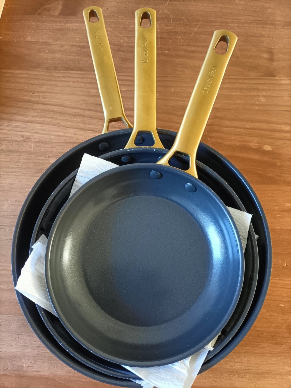 Green pan koekenpannen, Ophalen, Met deksel, Pannenset, Zo goed als nieuw